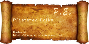 Pfisterer Erika névjegykártya